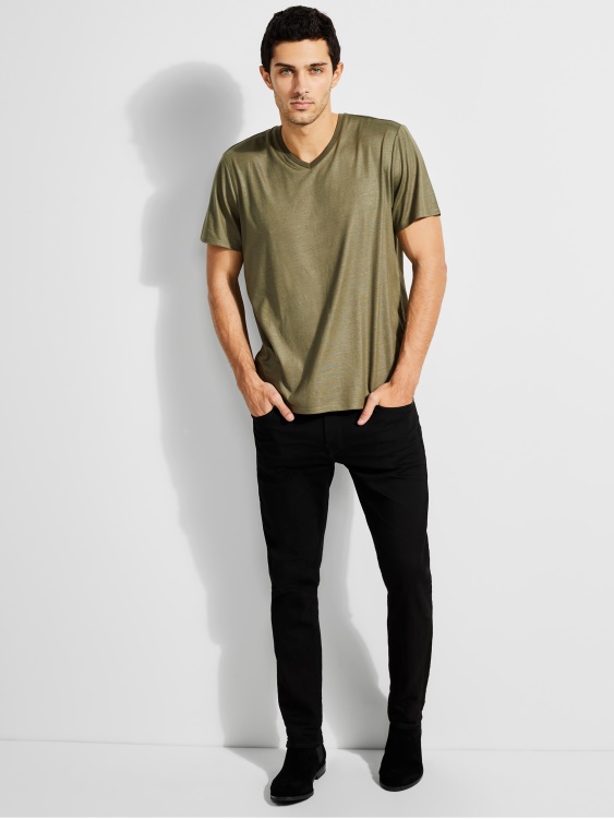 армейска тениска с V-образно деколте Mason Olive Guess