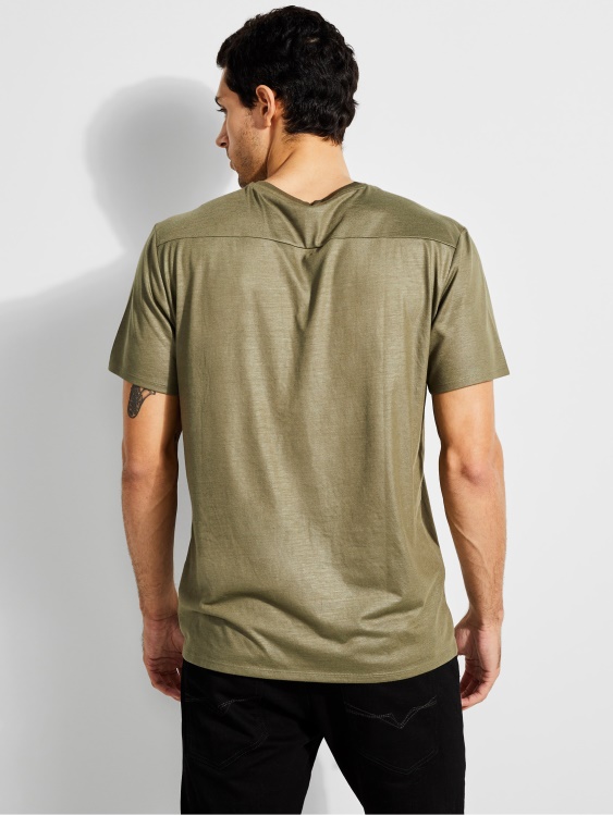 армейска тениска с V-образно деколте Mason Olive Guess