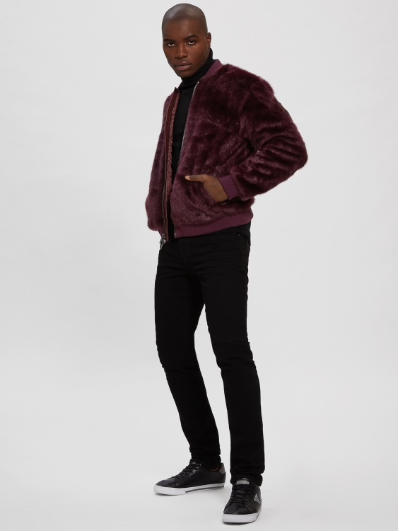 летно яке с лого от изкуствена кожа Guess Regal Plum