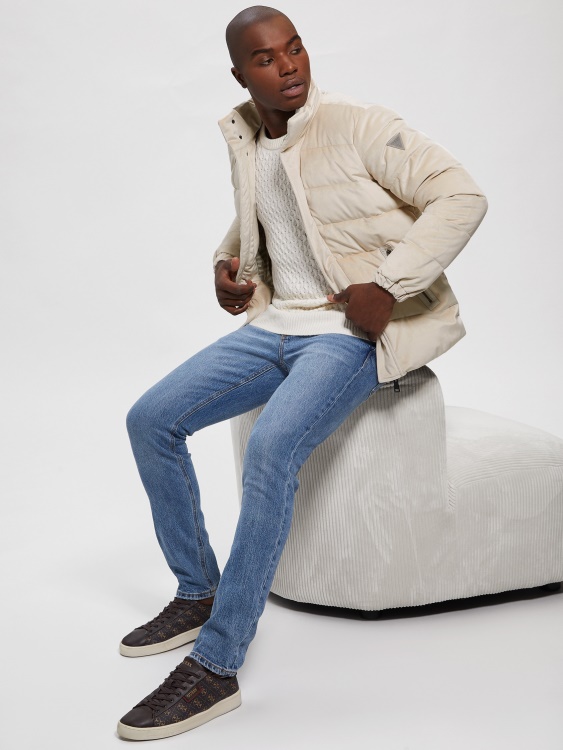 луксозно кадифено пухено яке Pasadena Stone Guess