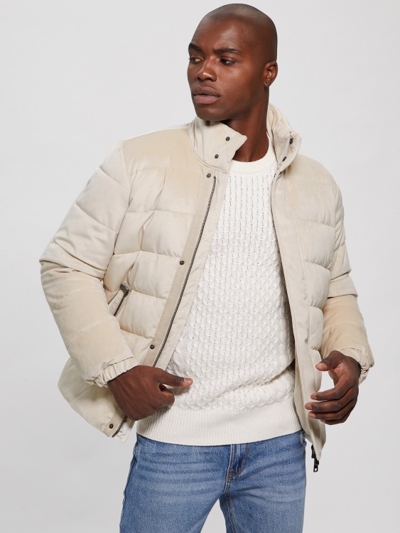 луксозно кадифено пухено яке Pasadena Stone Guess