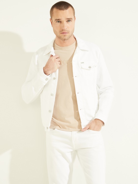 оптично бяло дънково яке от дилон Guess