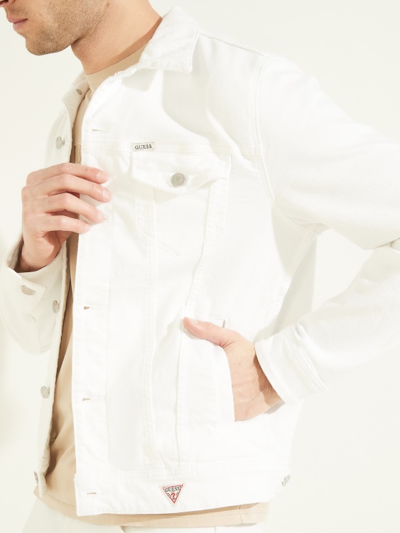 оптично бяло дънково яке от дилон Guess