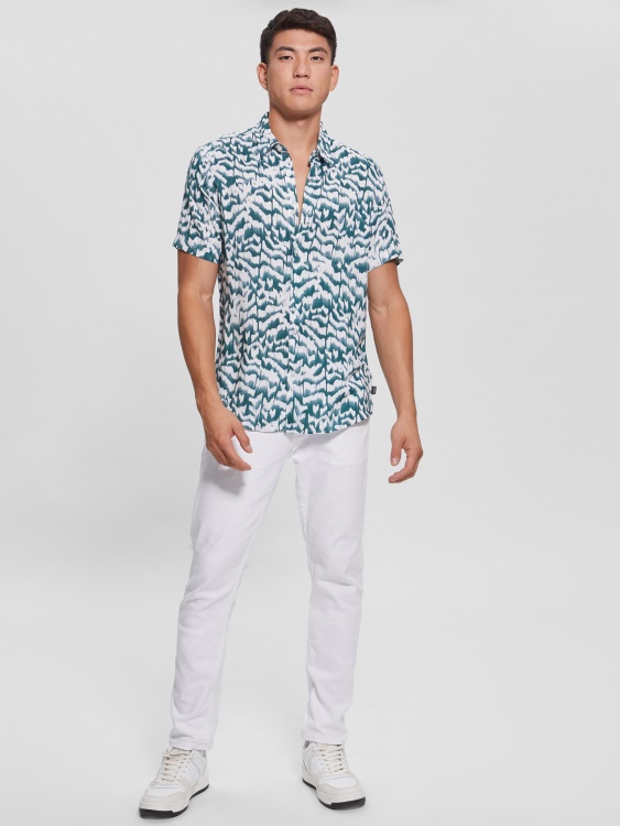 Guess шеврон икат еко вискоза икат риза