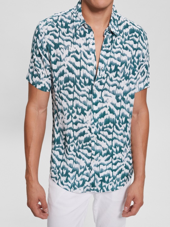 Guess шеврон икат еко вискоза икат риза