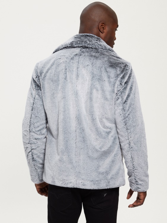 Елегантно синьо палто от изкуствена кожа Guess