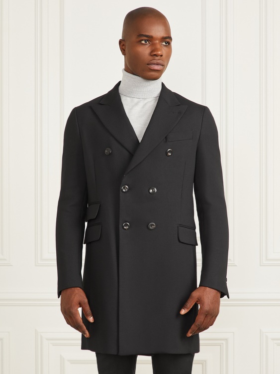 кафяво черно Guess вечерно двуредно палто