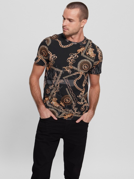 черна тениска Multi Eco Quattro G Guess