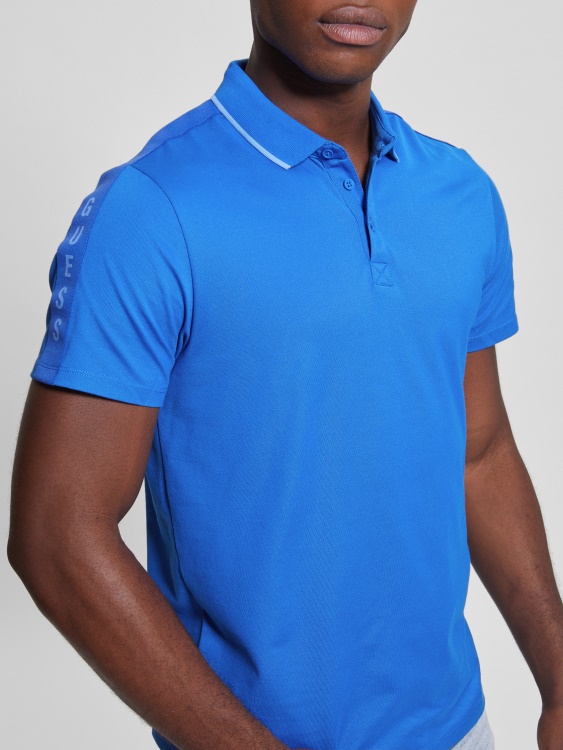 Guess Paul Pique Tape поло тениска ярко Zaffre