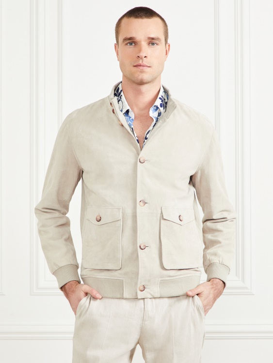 кожено летателно яке от плаващ пясък Guess