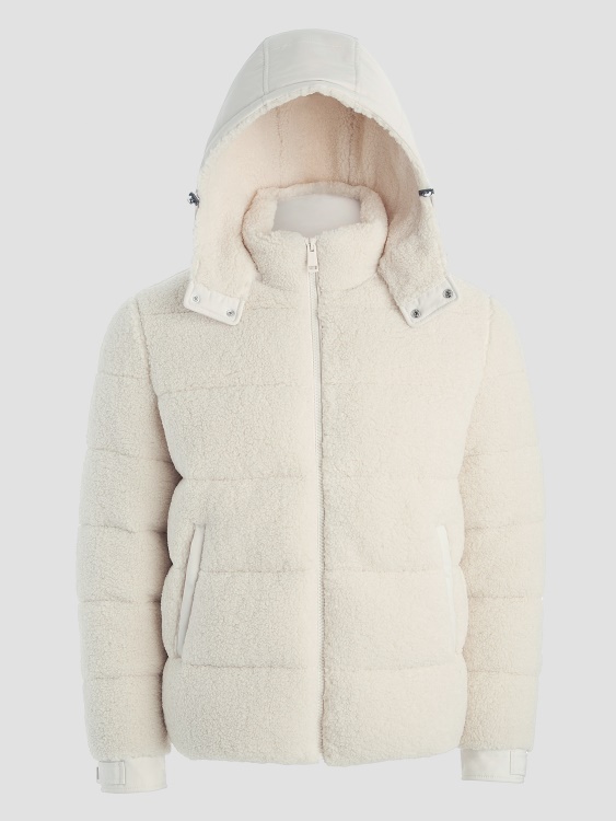 плюшено пухено яке с приглушен камък Guess