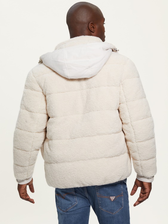 плюшено пухено яке с приглушен камък Guess