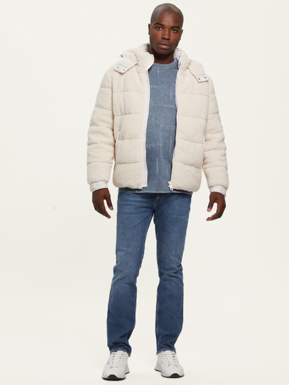плюшено пухено яке с приглушен камък Guess