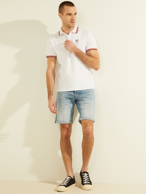 спортно пике лого поло чисто бяло Guess