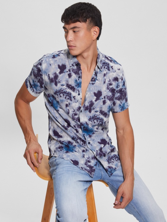 риза Guess Tie Dye Burst от екологична коприна Tie Dye Burst