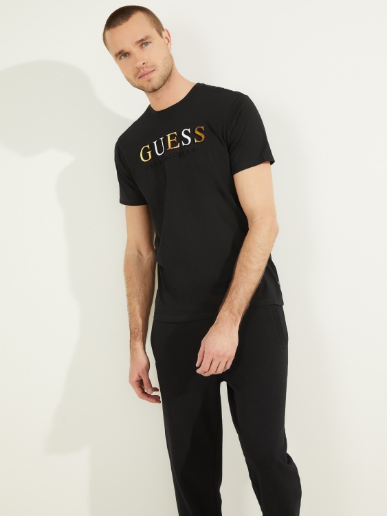 тениска с релефно лого Guess