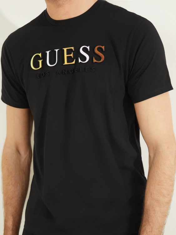 тениска с релефно лого Guess
