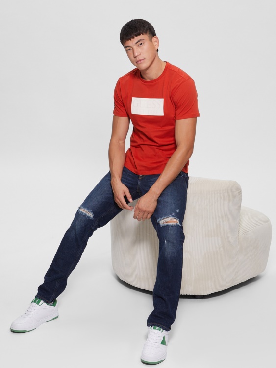 тениска Guess Eco Logo Vulcan Red