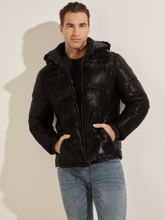пухено палто Harris Guess Jet Black Multi
