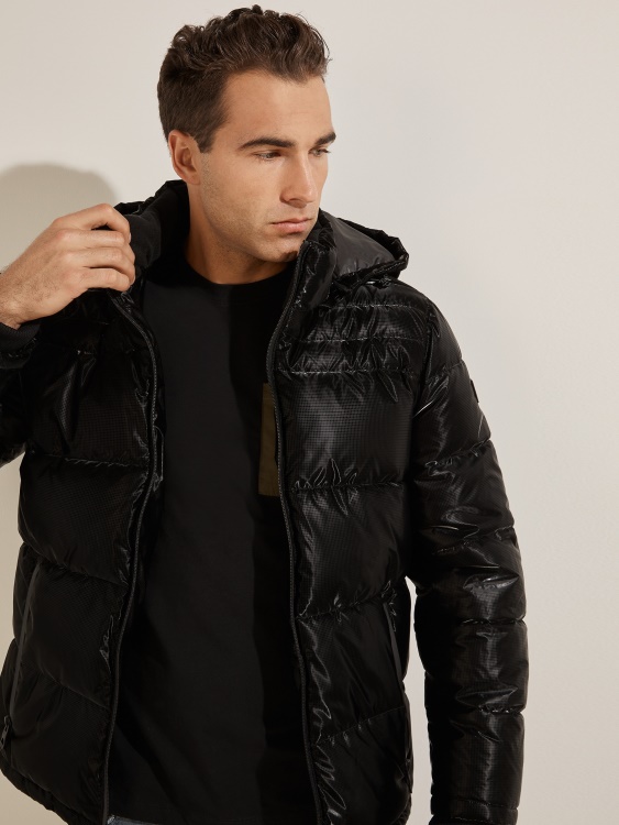 пухено палто Harris Guess Jet Black Multi