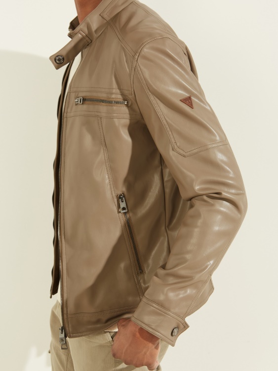 велосипедистко яке от орехова черупка от изкуствена кожа Guess