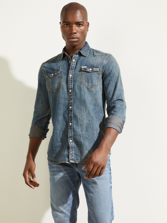 Trukee дънкова уестърн риза Guess Acadia