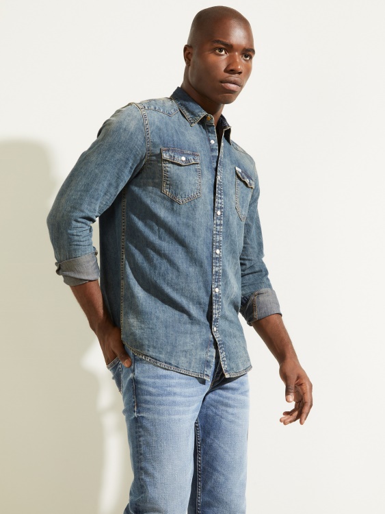 Trukee дънкова уестърн риза Guess Acadia