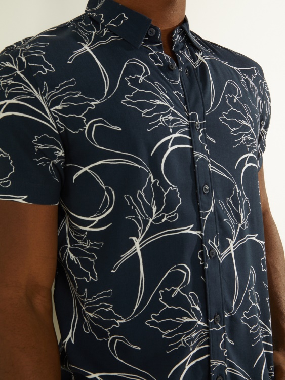 Eco Rayon Pacific Floral Riza Smart Blue Multi Guess