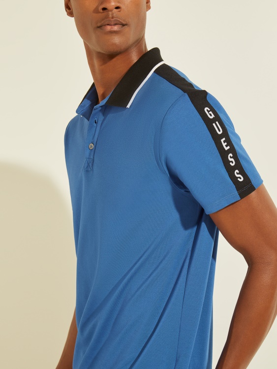 Pique Logo Tape Polo Guess електрически сапфир