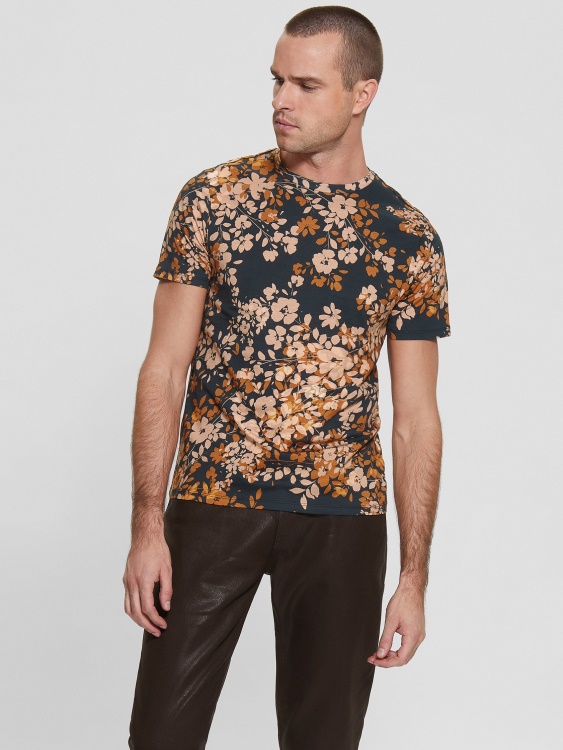 Guess Eco Bloom лого тениска Smart Blue Multi