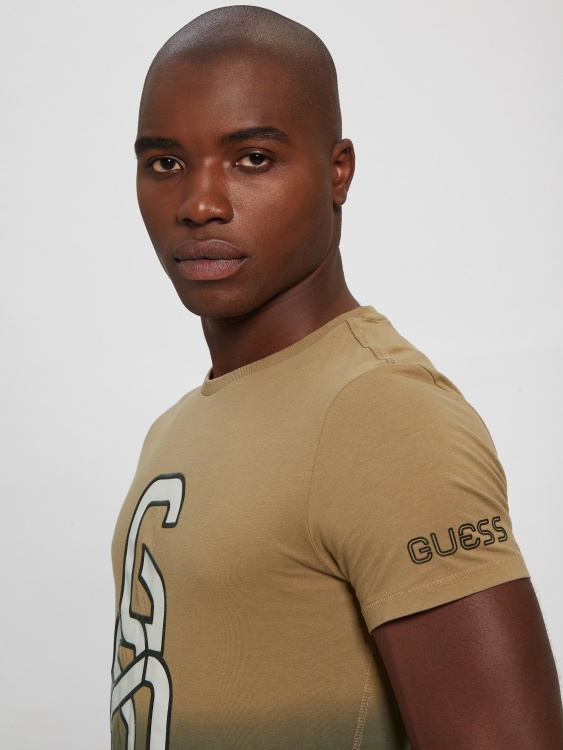Guess Filip Dip-dye лого тениска макиато и черно комбо