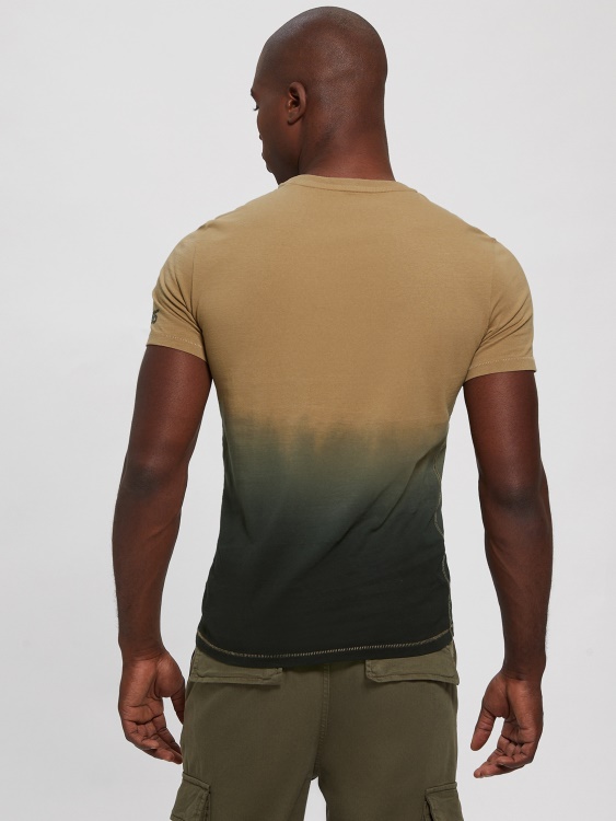 Guess Filip Dip-dye лого тениска макиато и черно комбо