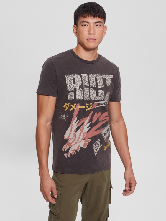 Riot Tour тениска Guess Jet Black Multi