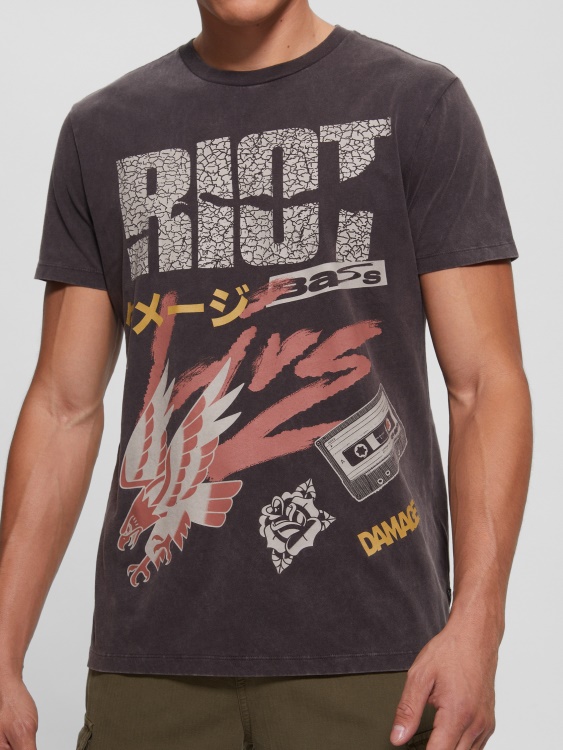 Riot Tour тениска Guess Jet Black Multi