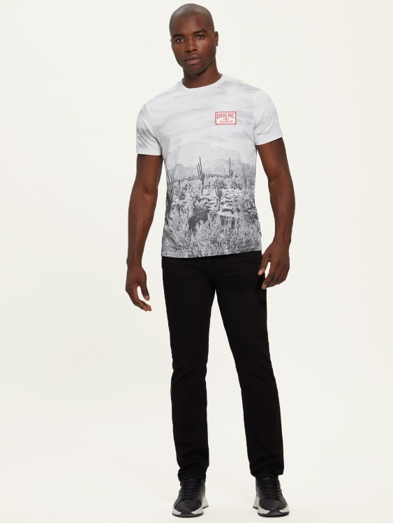 чисто бяла мулти еко пустинна тениска за снимка Guess