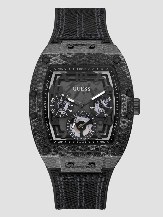 мултифункционален часовник от черен и сив мрамор Guess