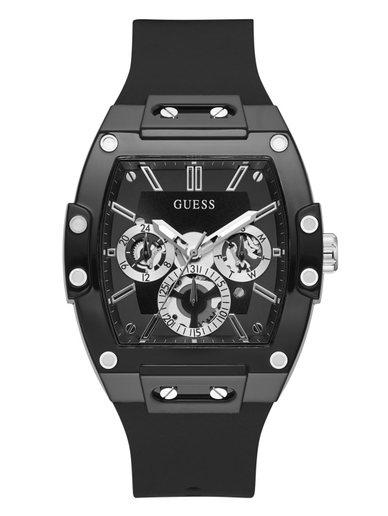 черен и сребрист тон многофункционален часовник Multi Guess