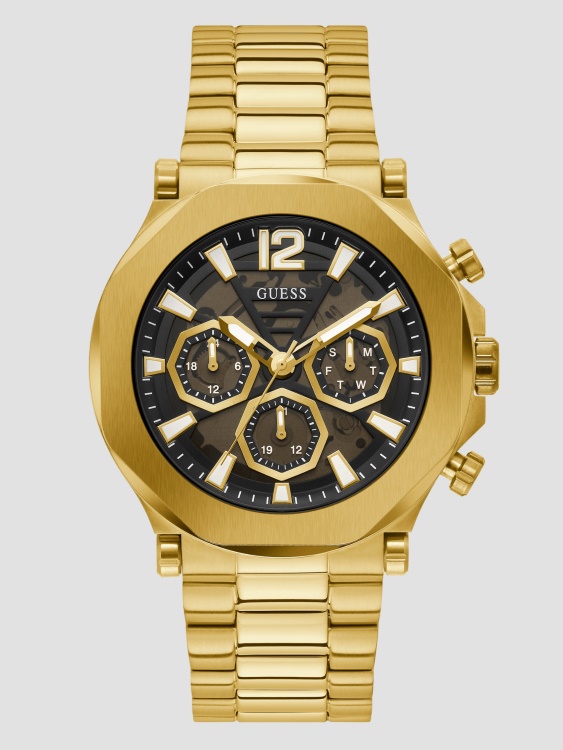 многофункционален часовник със златни тонове Guess Gold