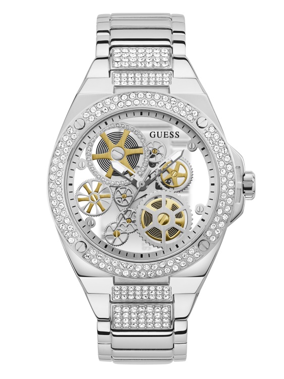 аналогов часовник Guess Multi с открит циферблат в сребрист цвят