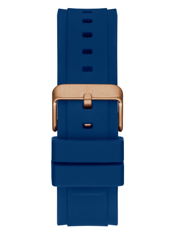 многофункционален часовник Guess в синьо и розово злато