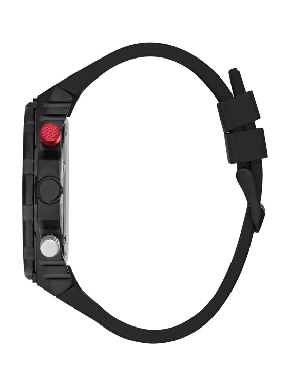 черен многофункционален часовник с открит циферблат Guess Multi