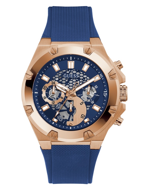 розово злато и черен многофункционален часовник Multi Guess