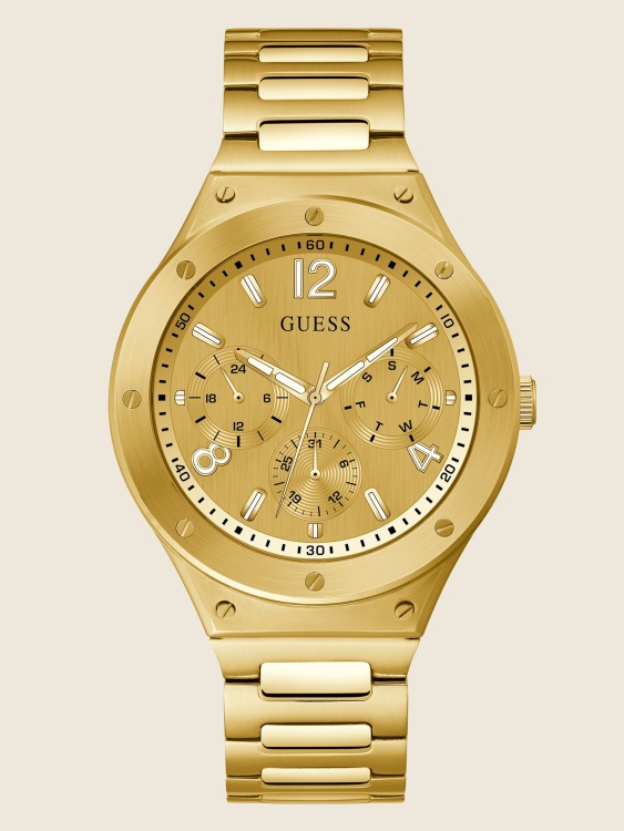 Guess многофункционален часовник в златни тонове