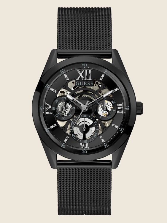мулти черен многофункционален часовник Guess