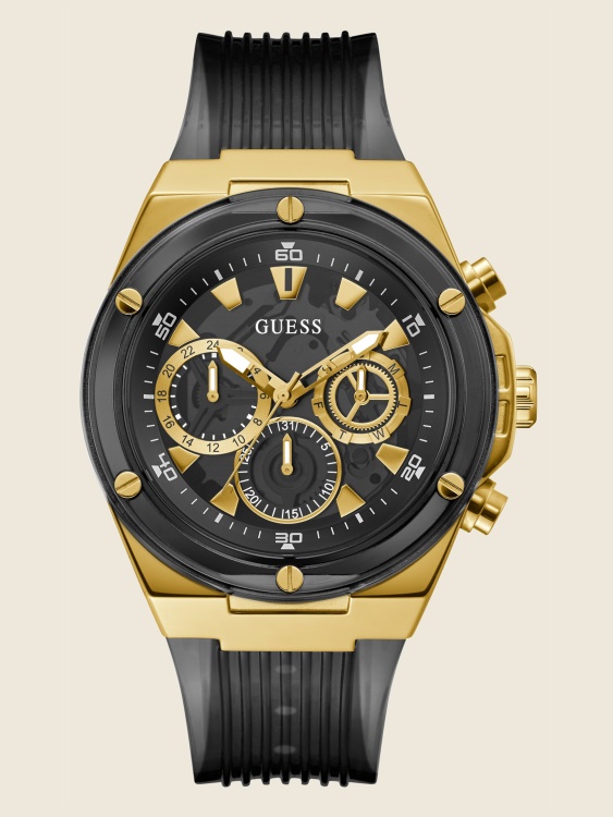 черен многофункционален часовник Guess Multi
