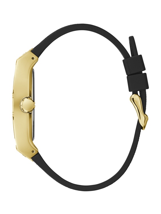 многофункционален кристален часовник със златист цвят Guess Black