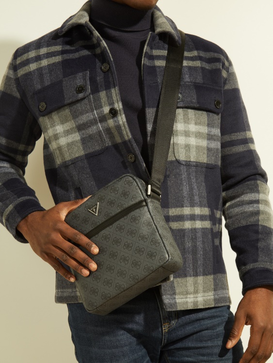 Guess Black Vezzola Smart Top Zip Square Crossbody