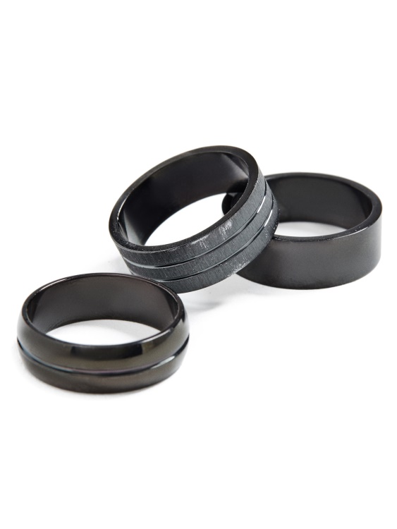 черен комплект пръстени Guess Black Scott