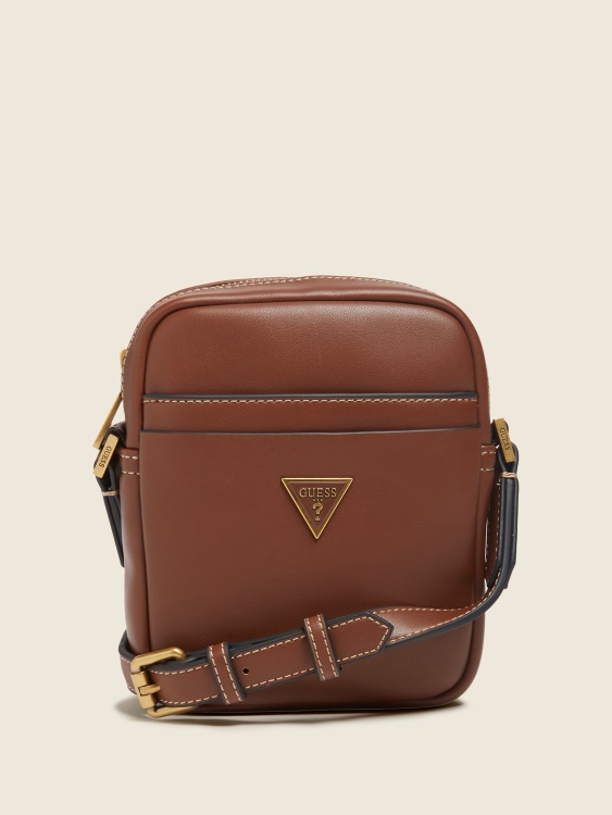кафява Scala Smart Vertical Crossbody Guess