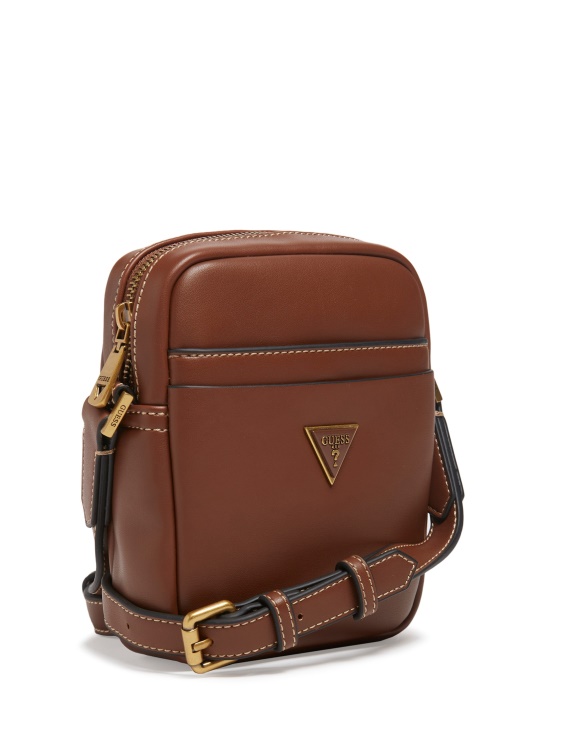 кафява Scala Smart Vertical Crossbody Guess